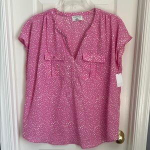⚜️ Margaux Pink and White Polka Dot Blouse